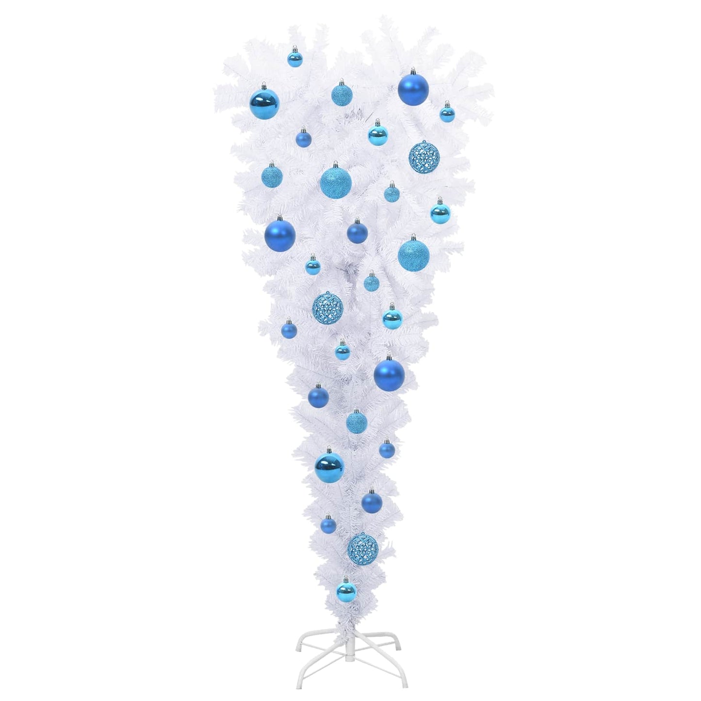 Mű karácsonyfa 150 LED-del állvánnyal Fehér 120 cm PVC és Acél