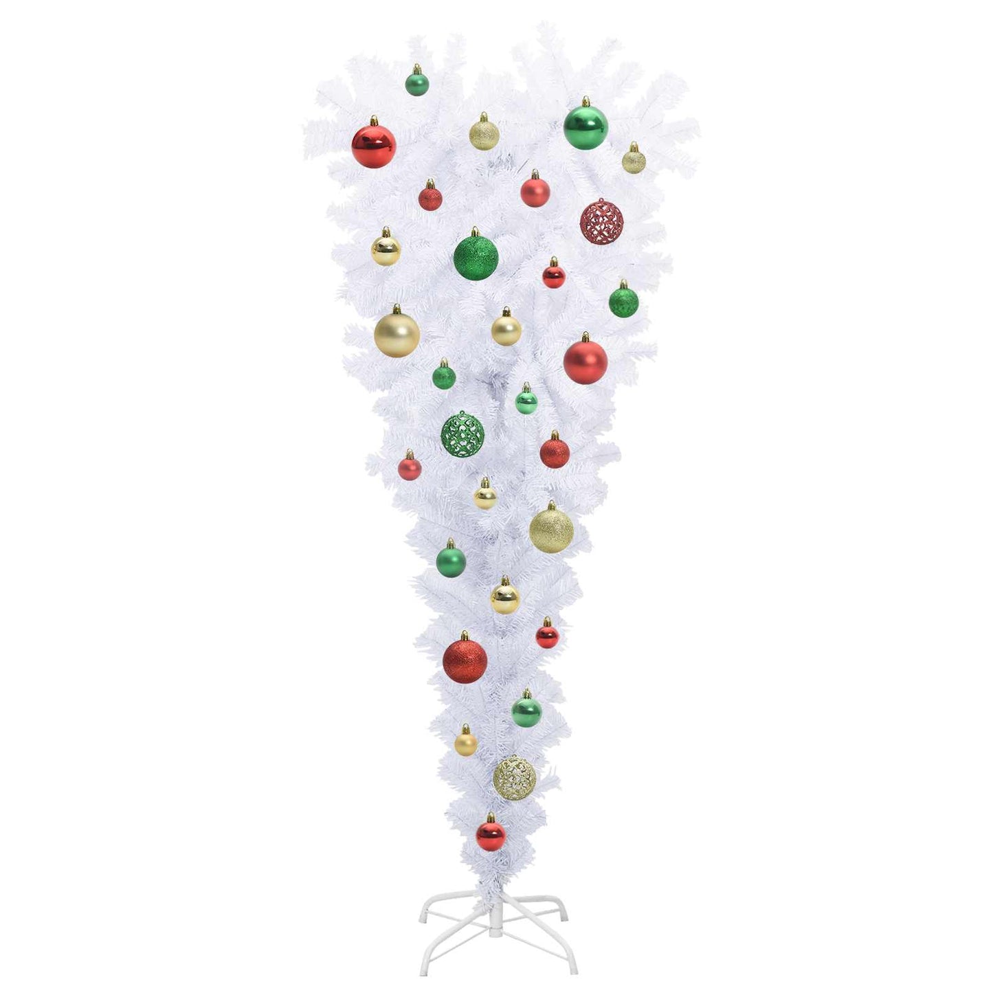 Mű karácsonyfa 150 LED-del állvánnyal Fehér 120 cm PVC és Acél