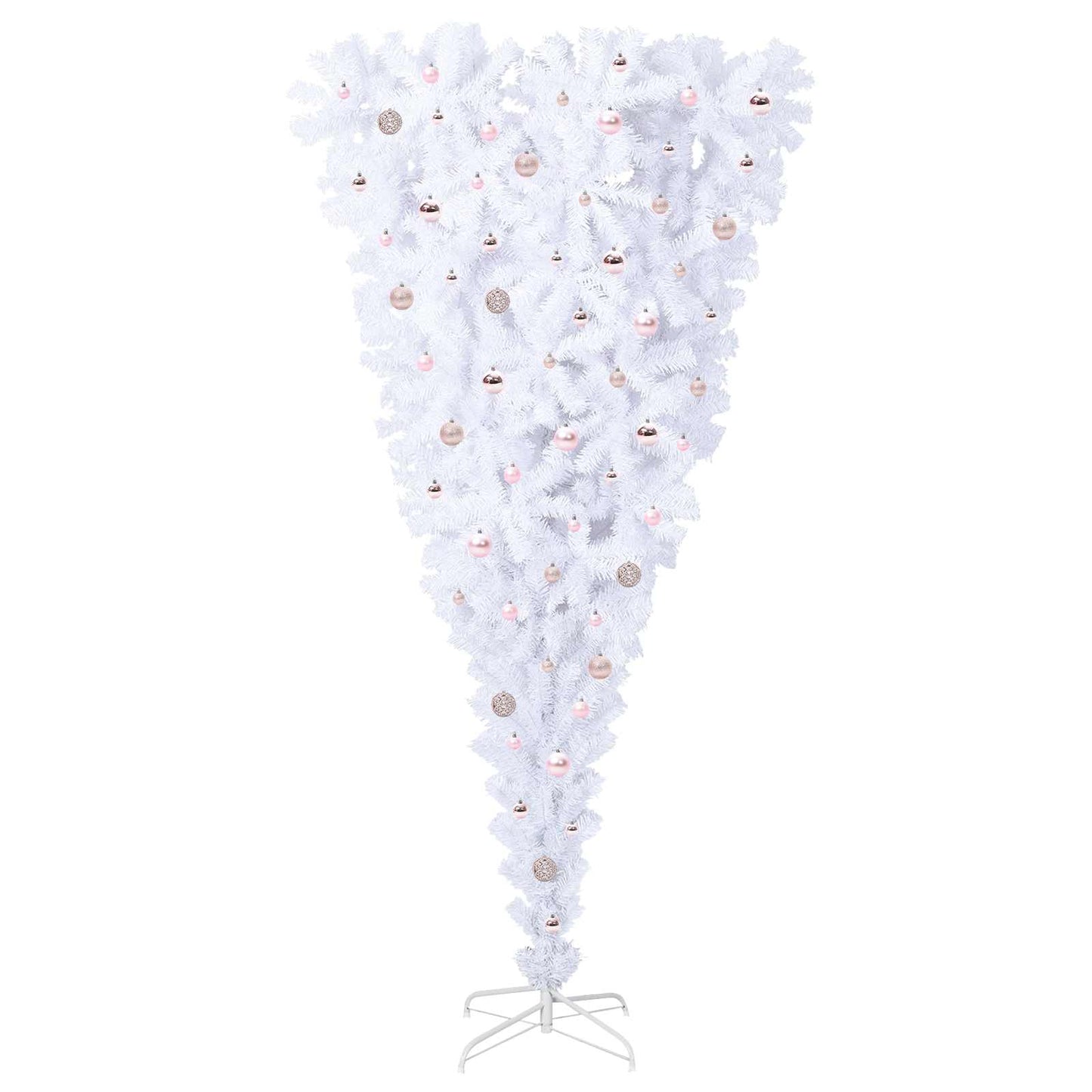 Mű karácsonyfa 300 LED-del állvánnyal Fehér 240 cm PVC és Acél