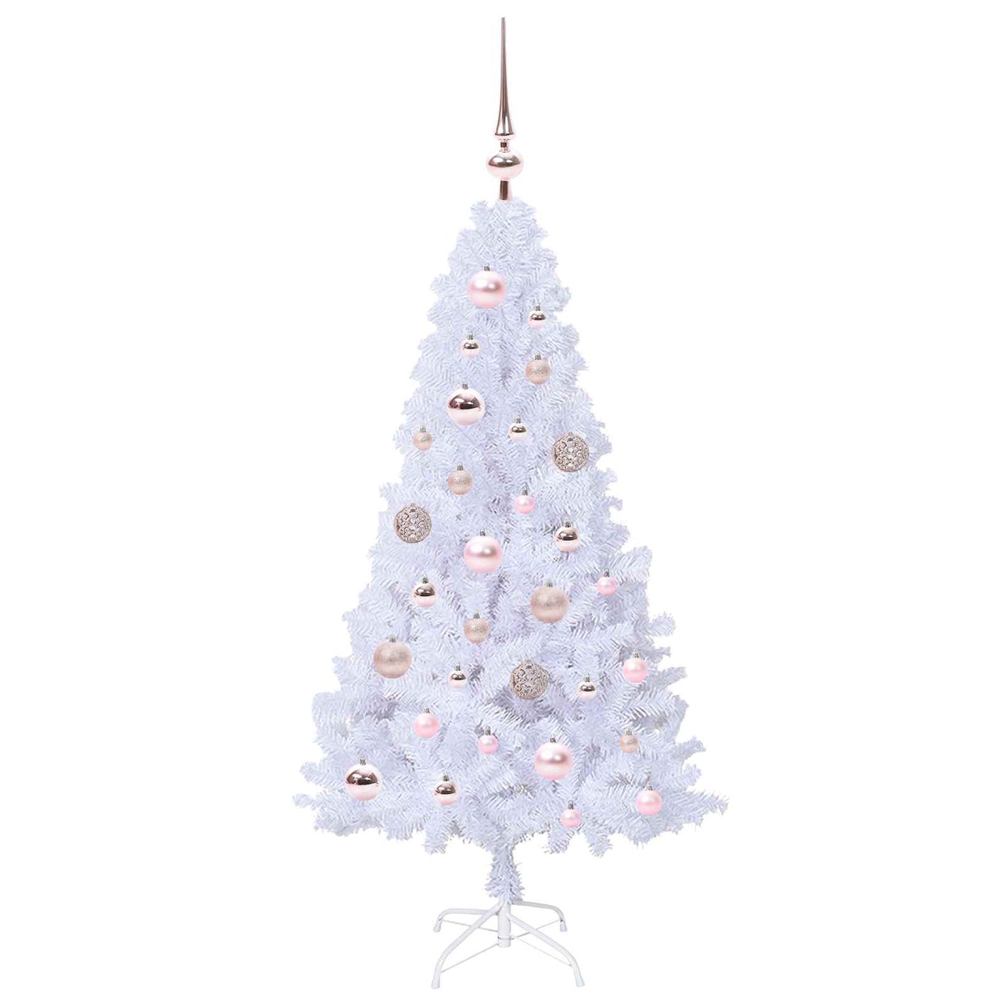 Mű karácsonyfa 150 LED-del állvánnyal Fehér 120 cm PVC és Acél
