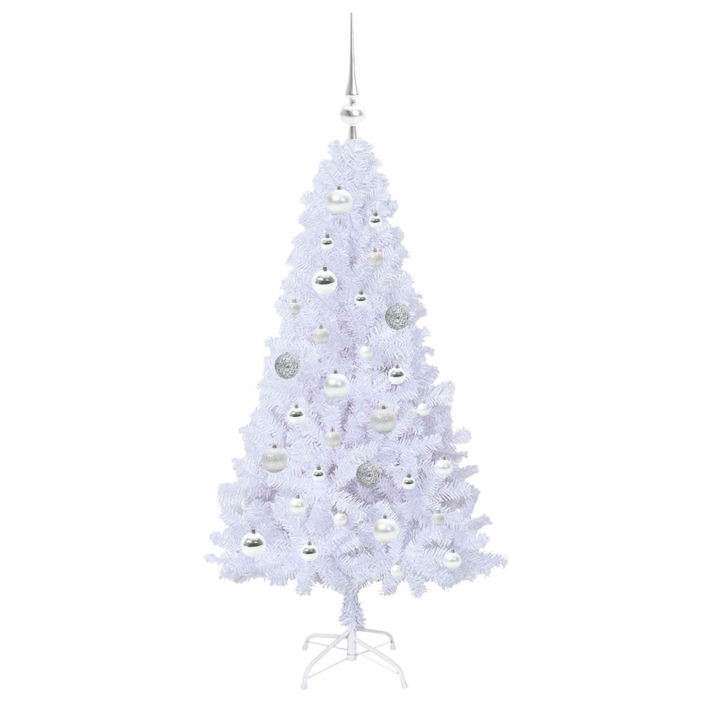 Mű karácsonyfa 150 LED-del állvánnyal Fehér 120 cm PVC és Acél