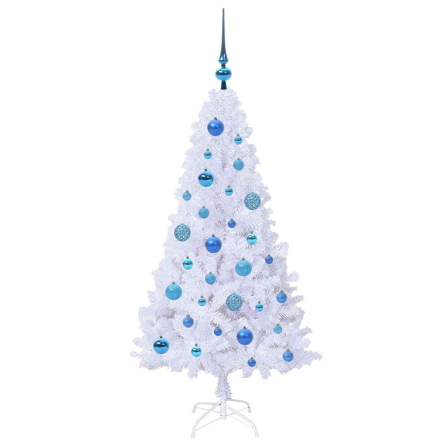 Mű karácsonyfa 150 LED-del állvánnyal Fehér 120 cm PVC és Acél