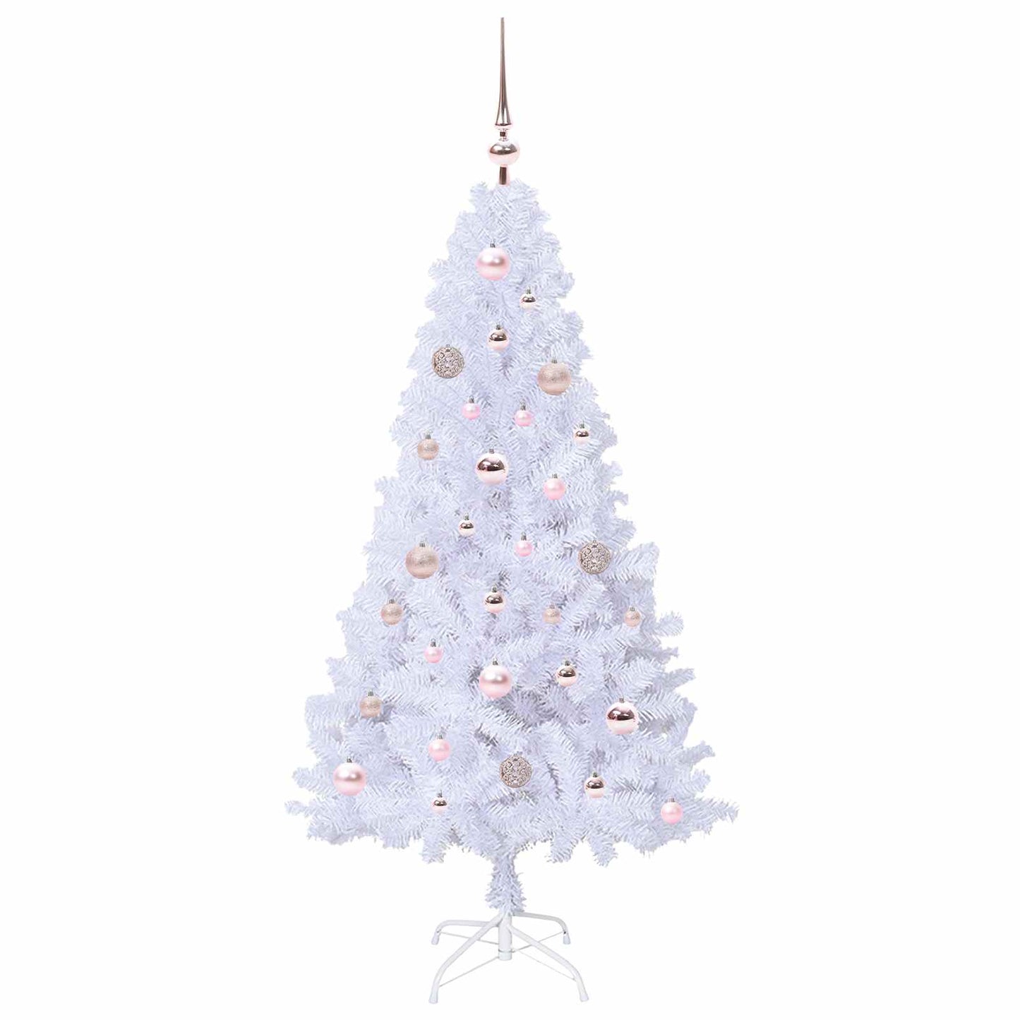 Mű karácsonyfa 150 LED-del állvánnyal Fehér 150 cm PVC és Acél