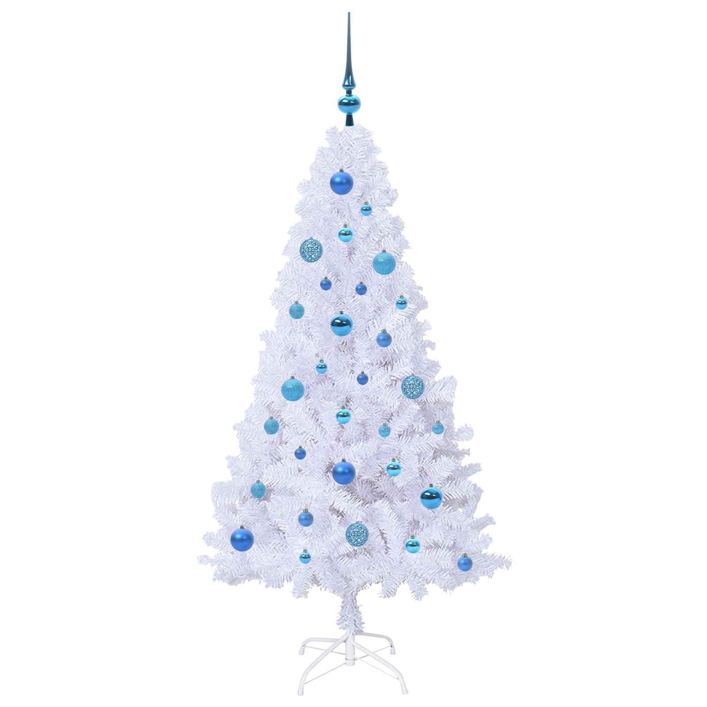 Mű karácsonyfa 150 LED-del állvánnyal Fehér 150 cm PVC és Acél