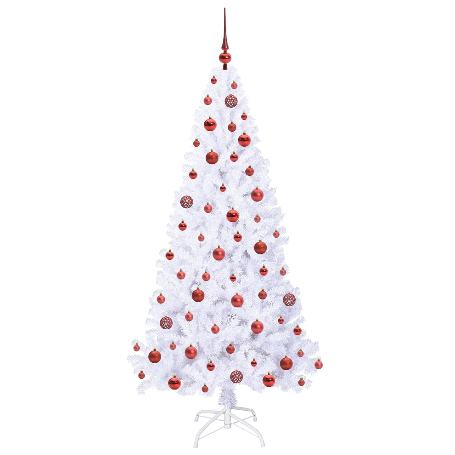 Mű karácsonyfa 300 LED-del állvánnyal Fehér 180 cm PVC és Acél