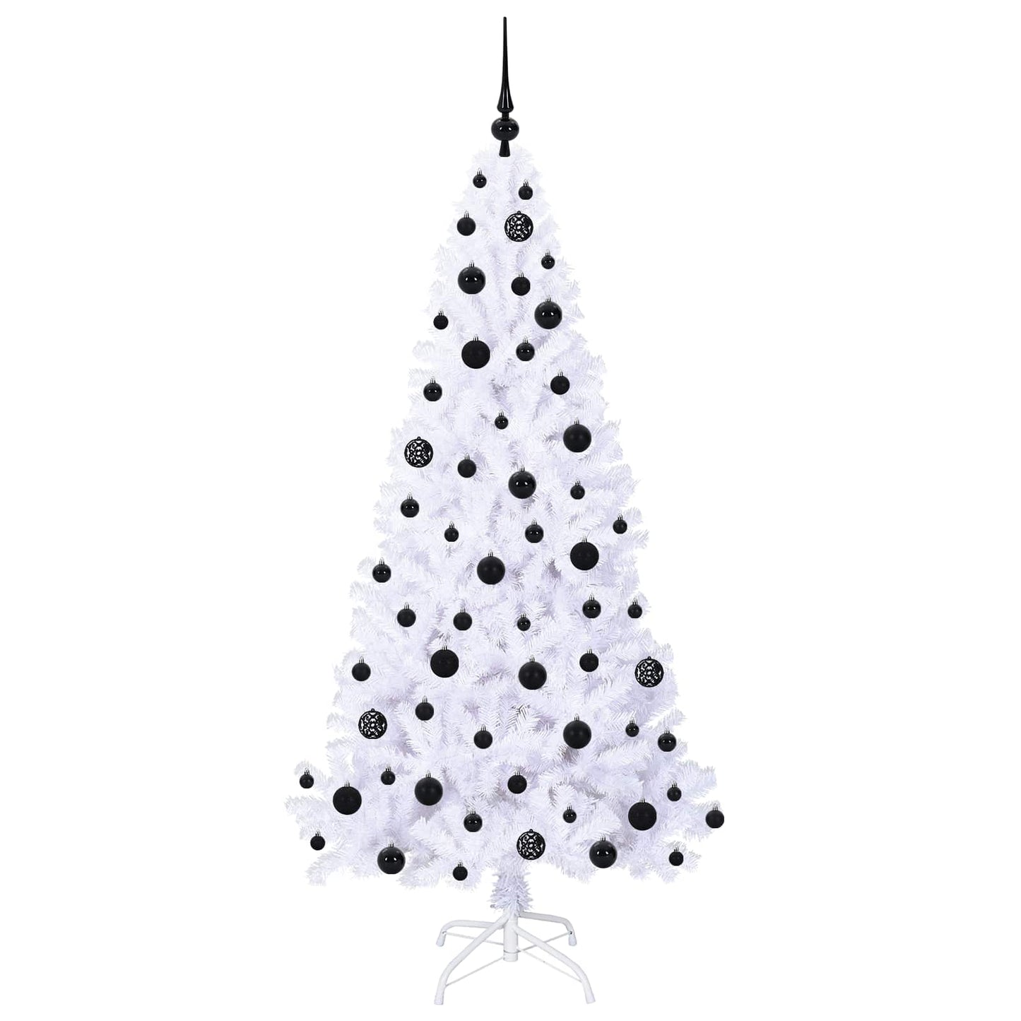 Mű karácsonyfa 300 LED-del állvánnyal Fehér 180 cm PVC és Acél
