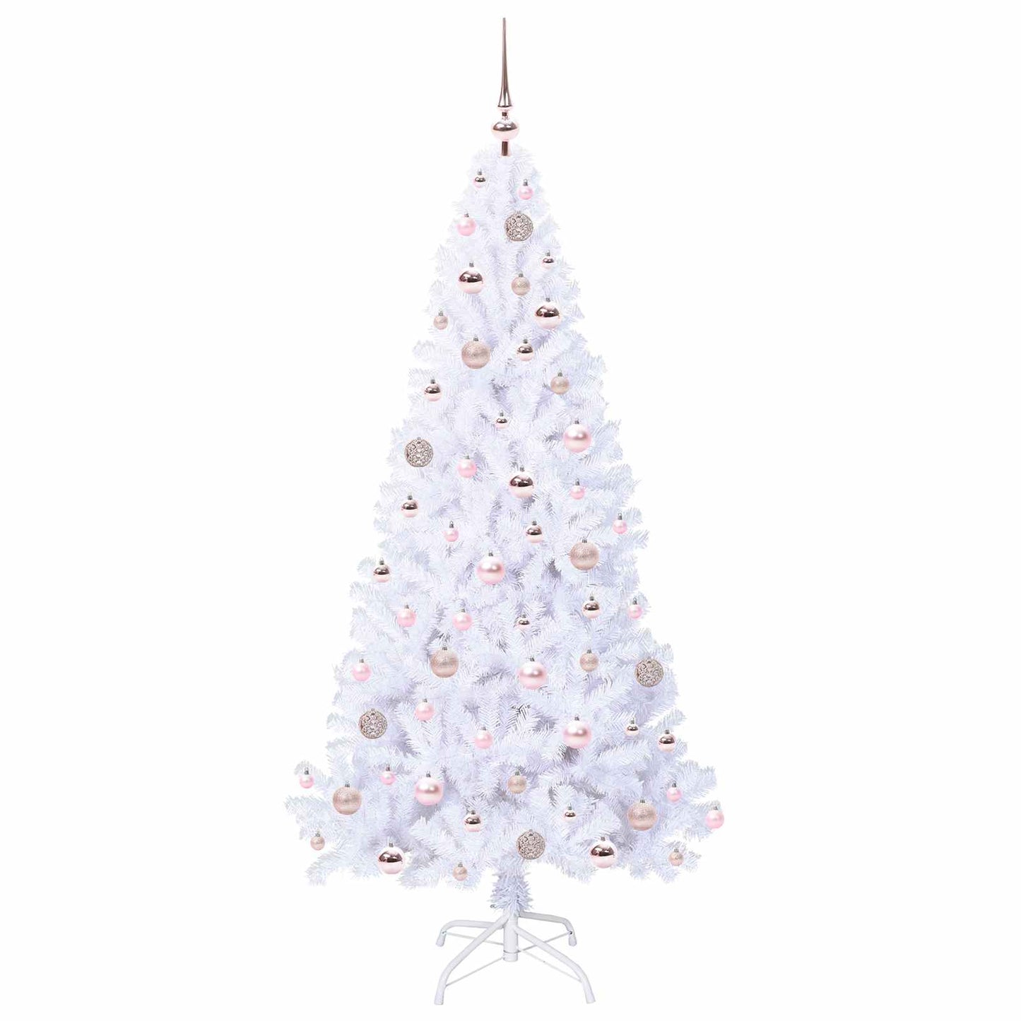 Mű karácsonyfa 300 LED-del állvánnyal Fehér 180 cm PVC és Acél