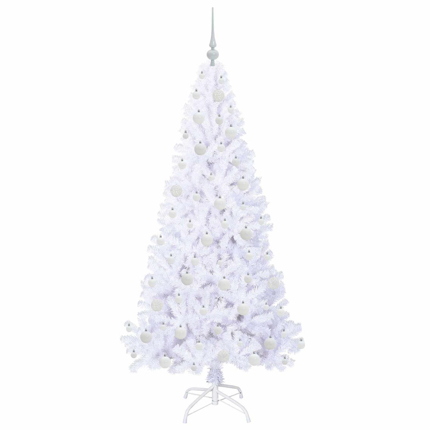 Mű karácsonyfa 300 LED-del állvánnyal Fehér 180 cm PVC és Acél