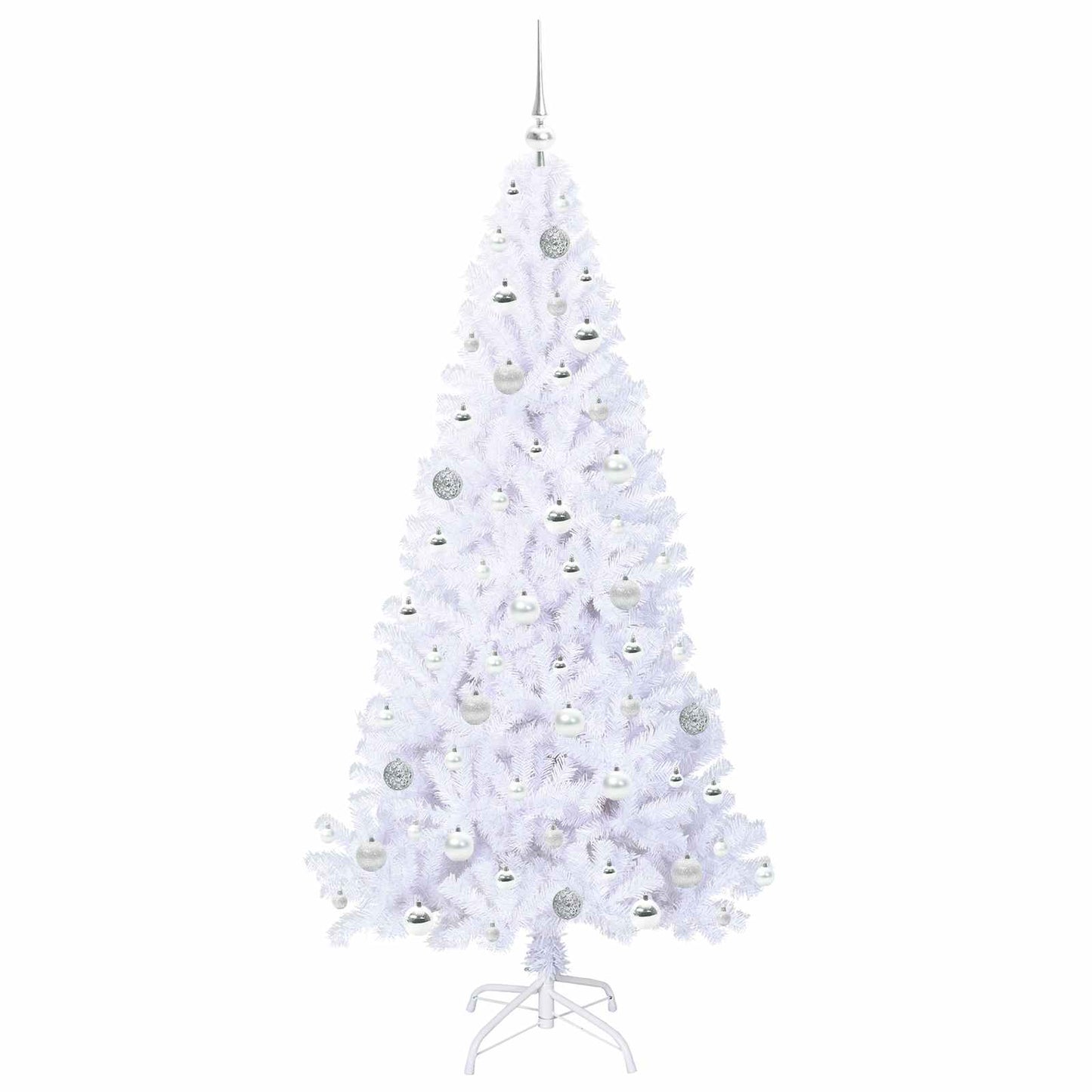 Mű karácsonyfa 300 LED-del állvánnyal Fehér 180 cm PVC és Acél