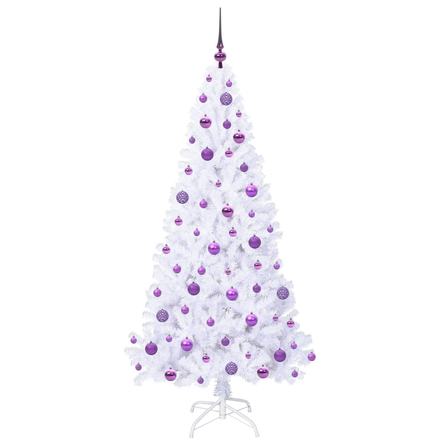 Mű karácsonyfa 300 LED-del állvánnyal Fehér 180 cm PVC és Acél