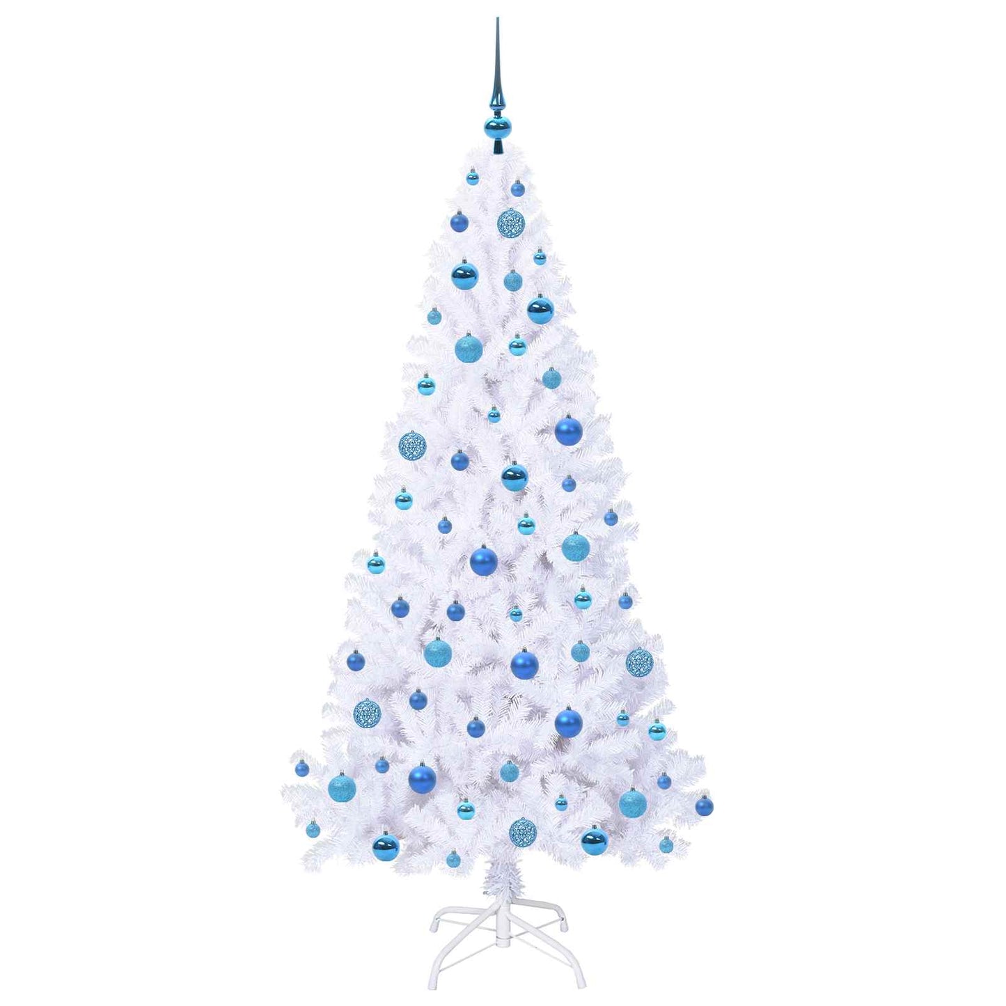 Mű karácsonyfa 300 LED-del állvánnyal Fehér 180 cm PVC és Acél