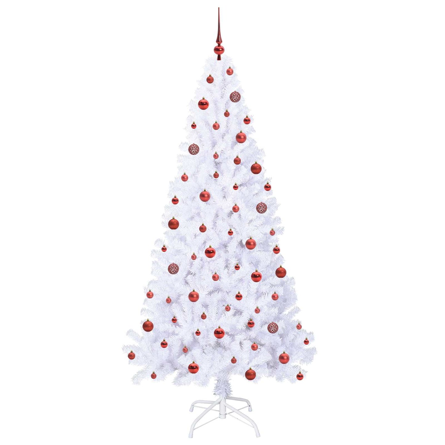 Mű karácsonyfa 300 LED-del állvánnyal Fehér 210 cm PVC és Acél