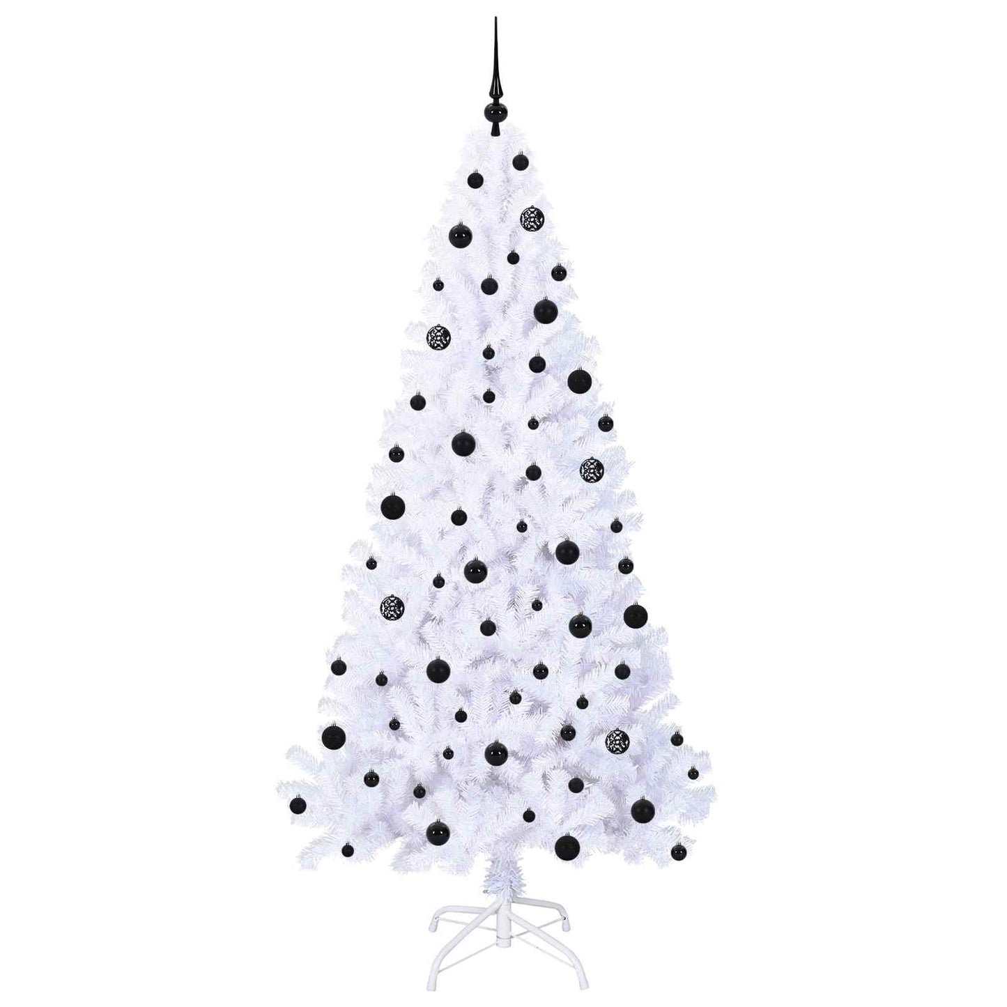 Mű karácsonyfa 300 LED-del állvánnyal Fehér 210 cm PVC és Acél