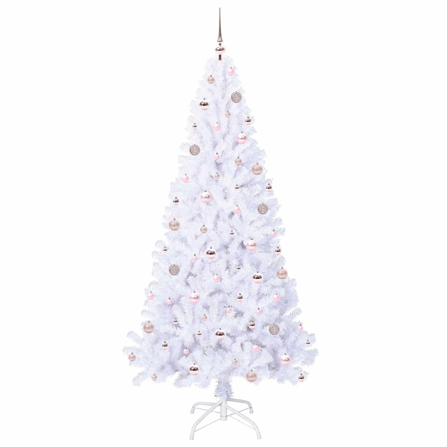 Mű karácsonyfa 300 LED-del állvánnyal Fehér 210 cm PVC és Acél