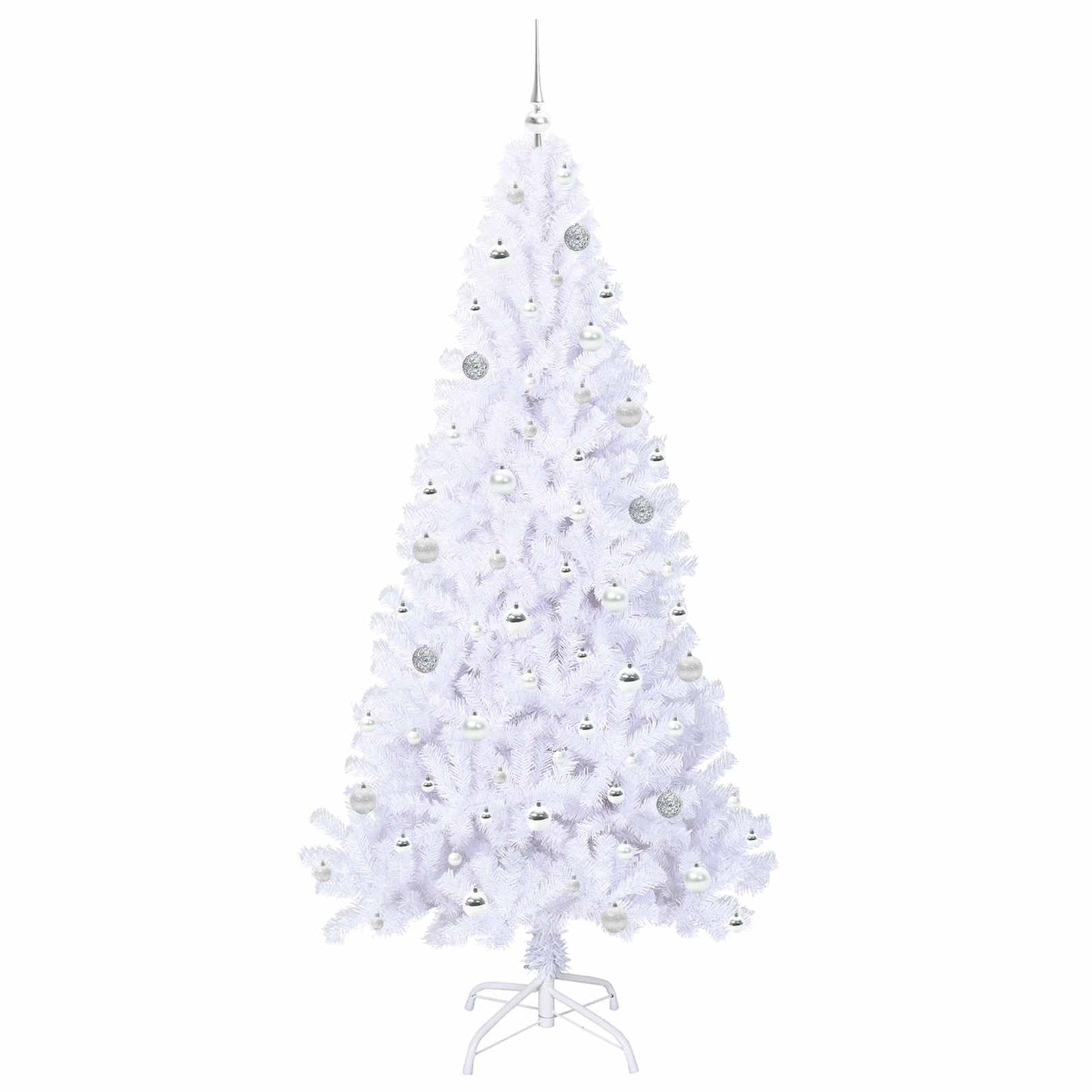 Mű karácsonyfa 300 LED-del állvánnyal Fehér 210 cm PVC és Acél