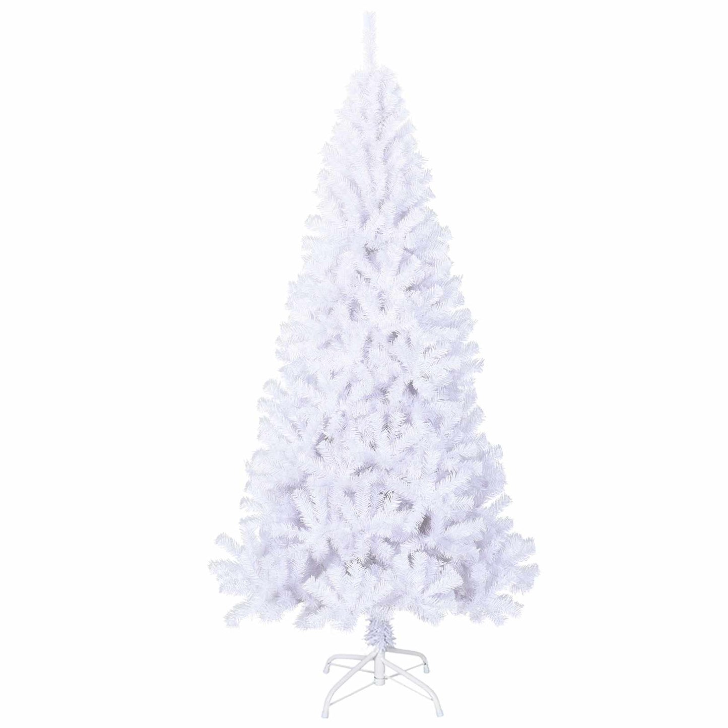 Mű karácsonyfa 300 LED-del állvánnyal Fehér 210 cm PVC és Acél