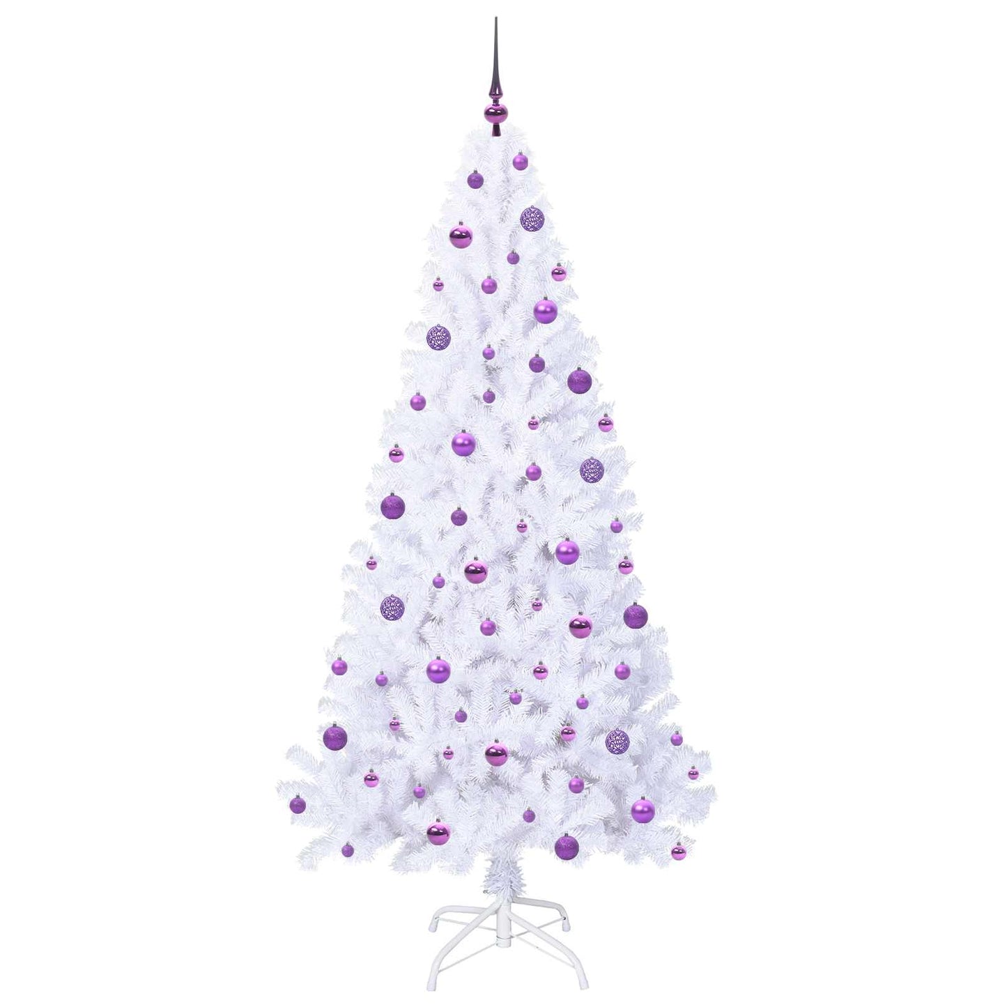 Mű karácsonyfa 300 LED-del állvánnyal Fehér 210 cm PVC és Acél