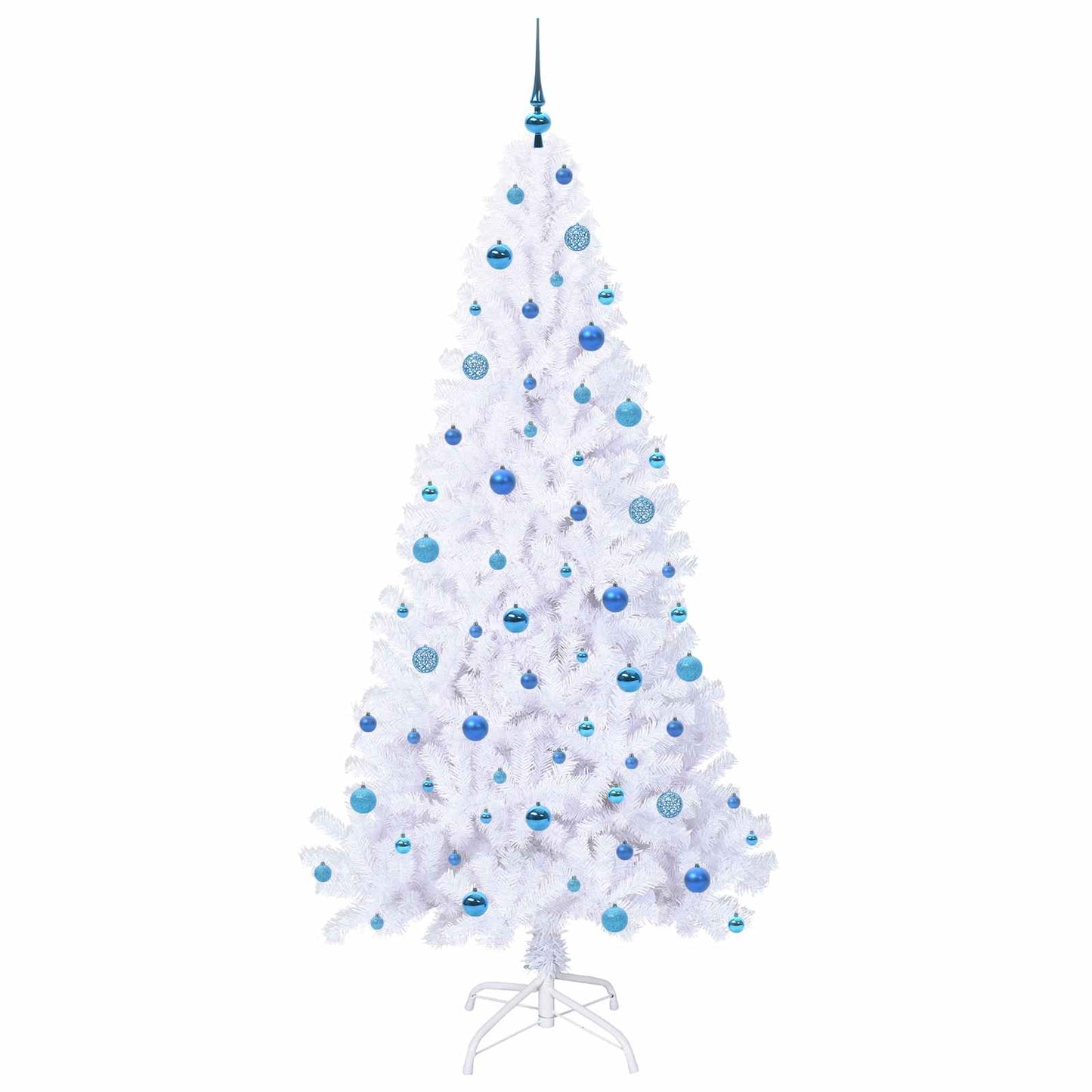 Mű karácsonyfa 300 LED-del állvánnyal Fehér 210 cm PVC és Acél