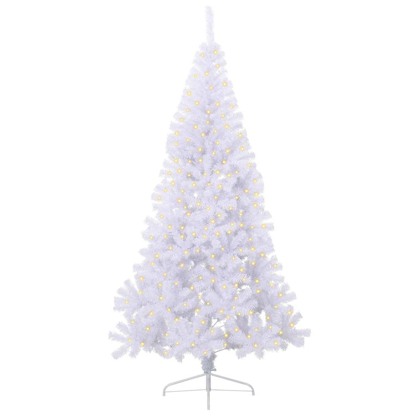 Mű karácsonyfa 300 LED-del állvánnyal Fehér 240 cm PVC és Acél