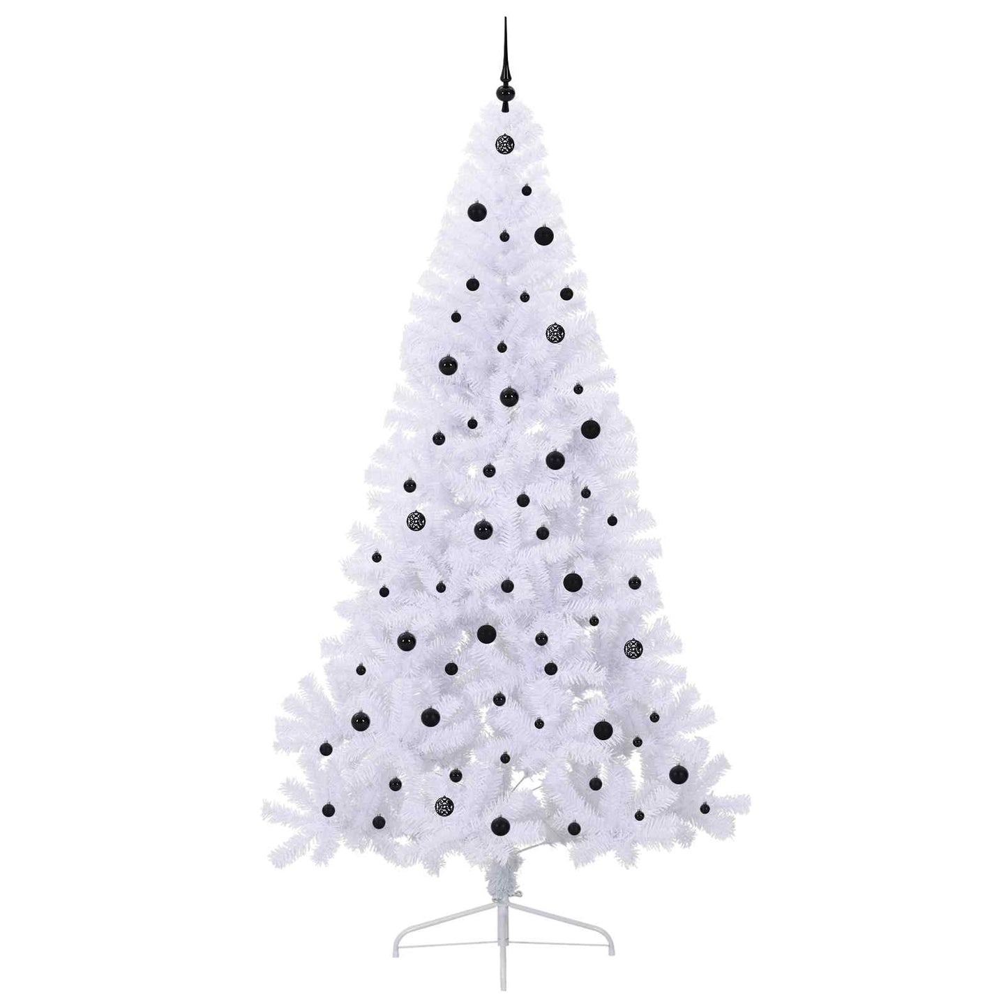 Mű karácsonyfa 300 LED-del állvánnyal Fehér 240 cm PVC és Acél