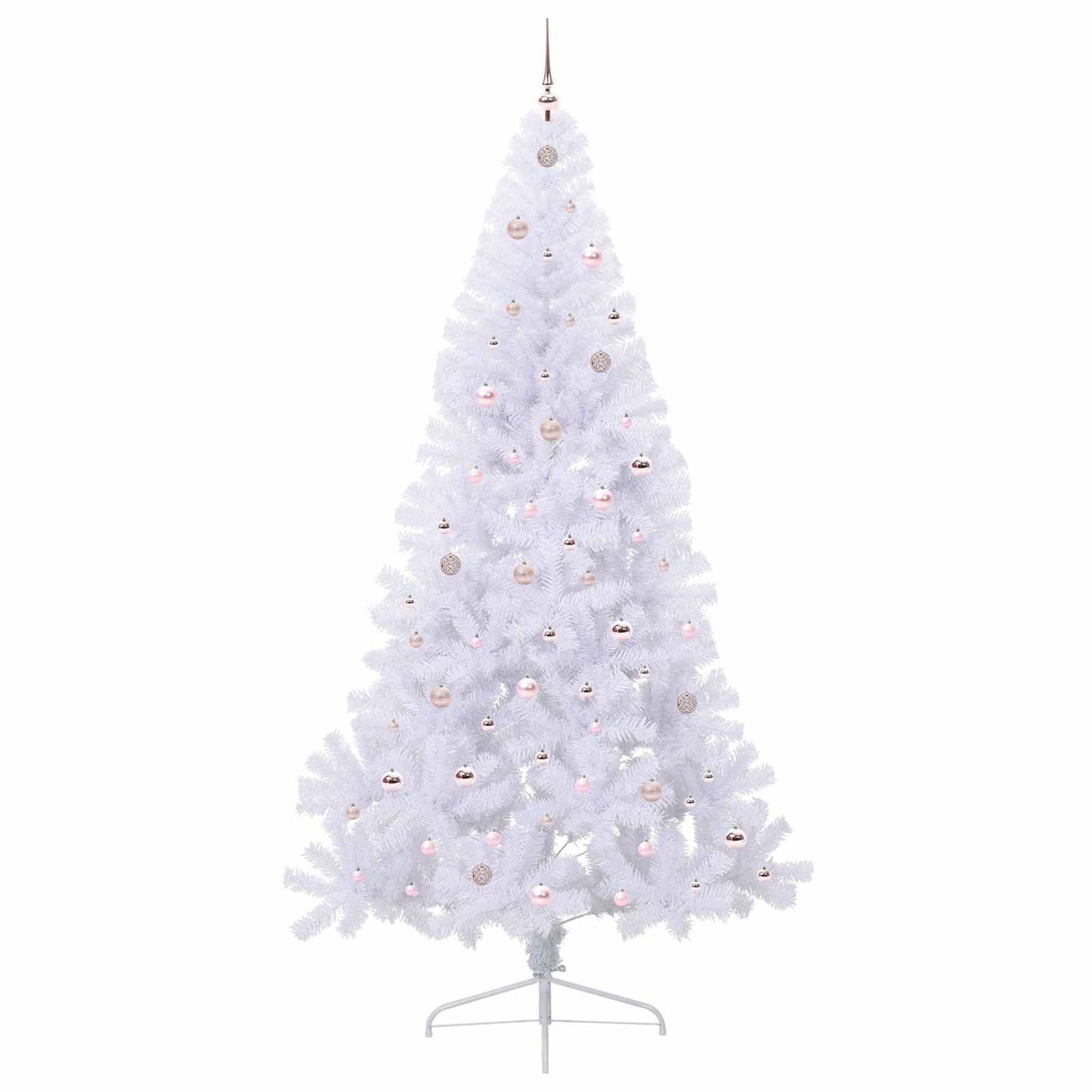 Mű karácsonyfa 300 LED-del állvánnyal Fehér 240 cm PVC és Acél