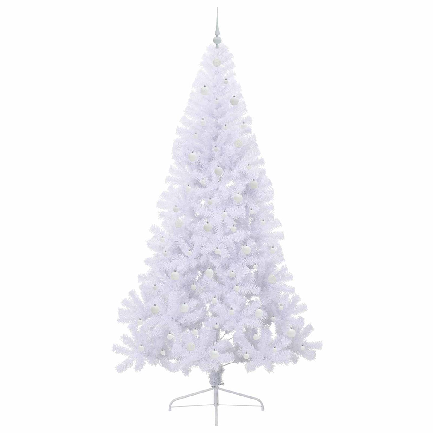 Mű karácsonyfa 300 LED-del állvánnyal Fehér 240 cm PVC és Acél