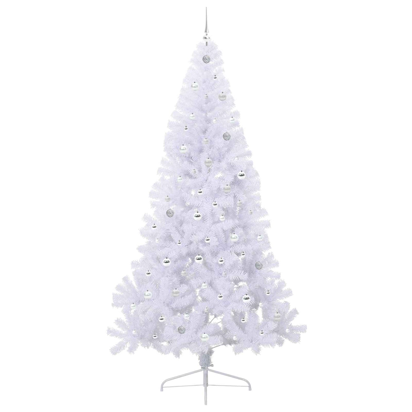 Mű karácsonyfa 300 LED-del állvánnyal Fehér 240 cm PVC és Acél