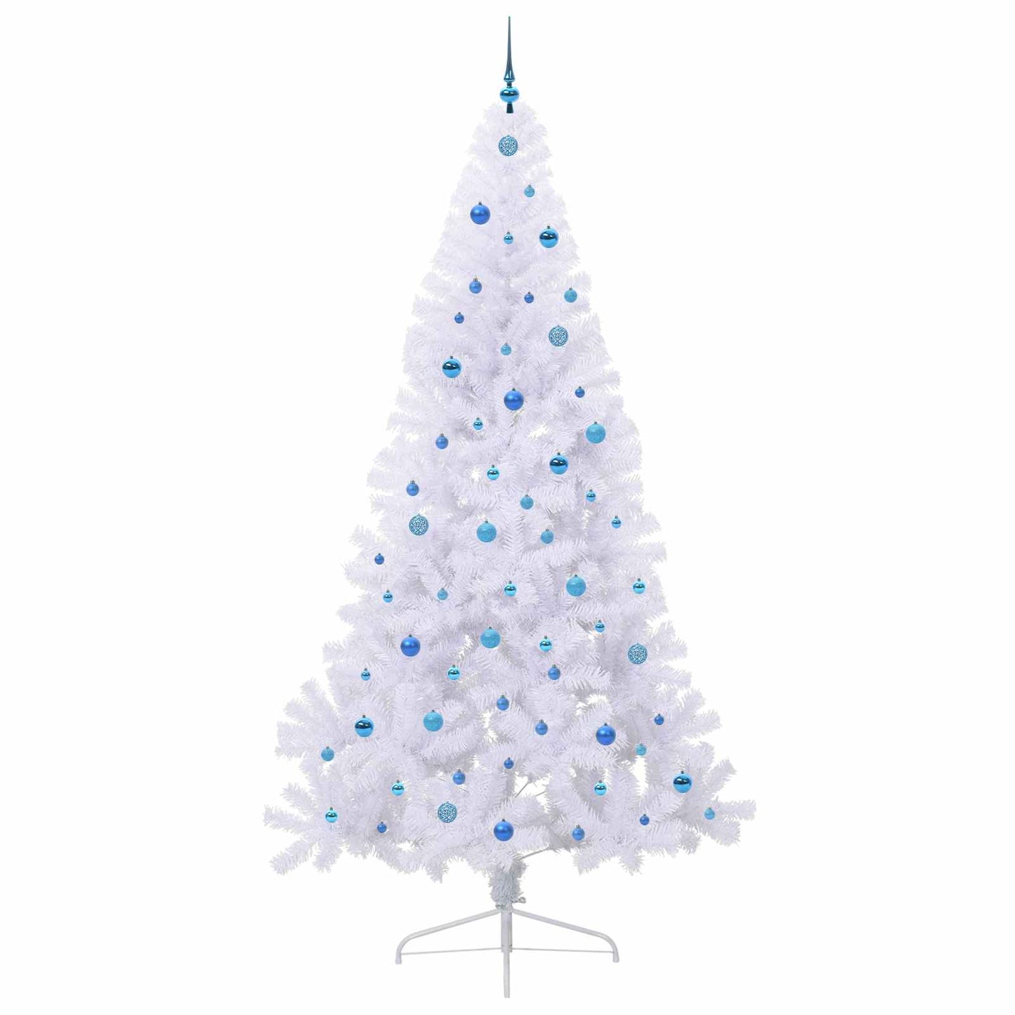 Mű karácsonyfa 300 LED-del állvánnyal Fehér 240 cm PVC és Acél