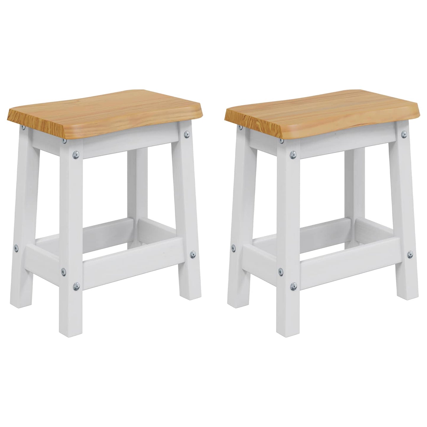 Bárszék EKAI 2 pcs Fehér 40 x 29 x 45,5 cm Tömör Fenyőfa