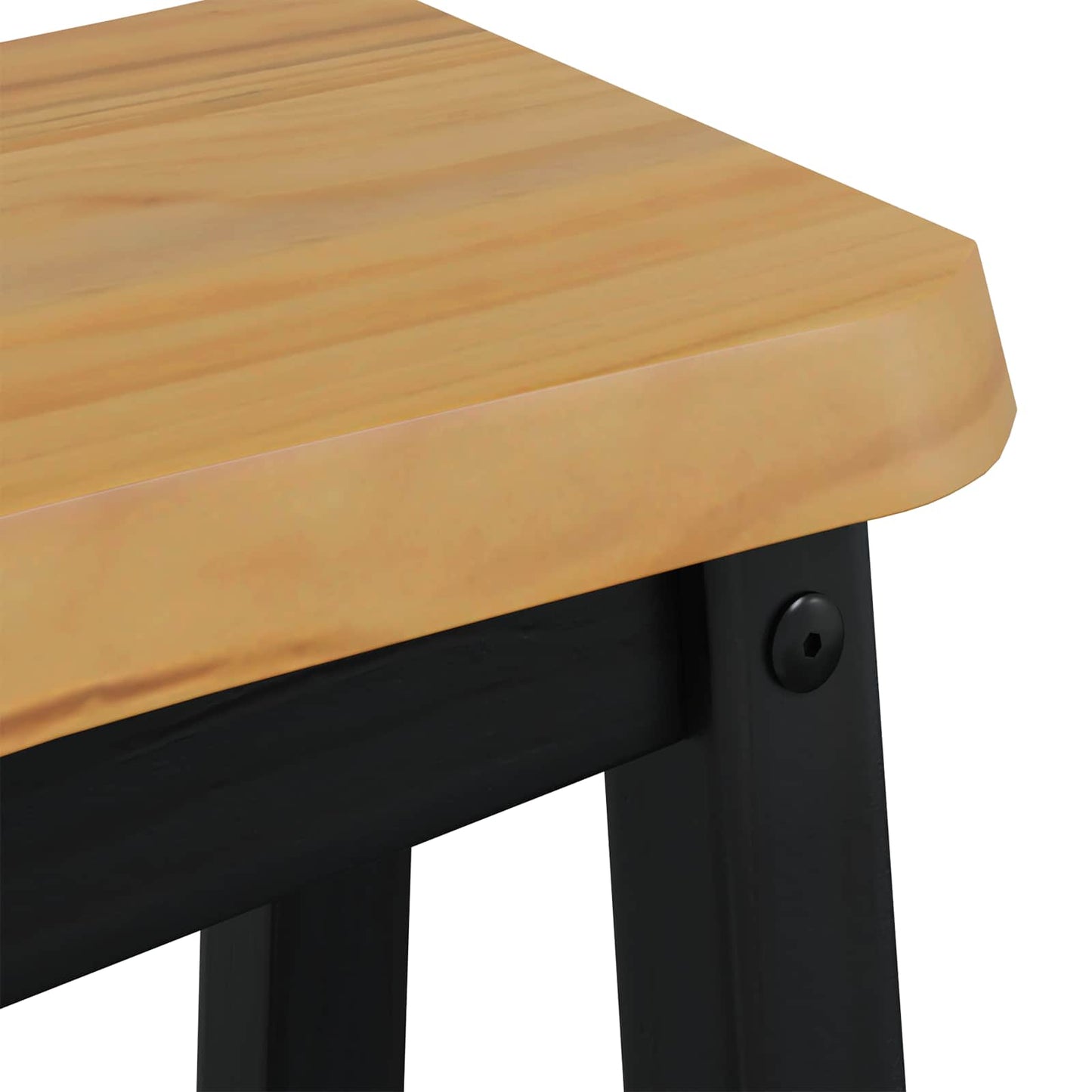 Magas Bárszék EKAI 2 pcs Fekete 40 x 29 x 63 cm Tömör Fenyőfa