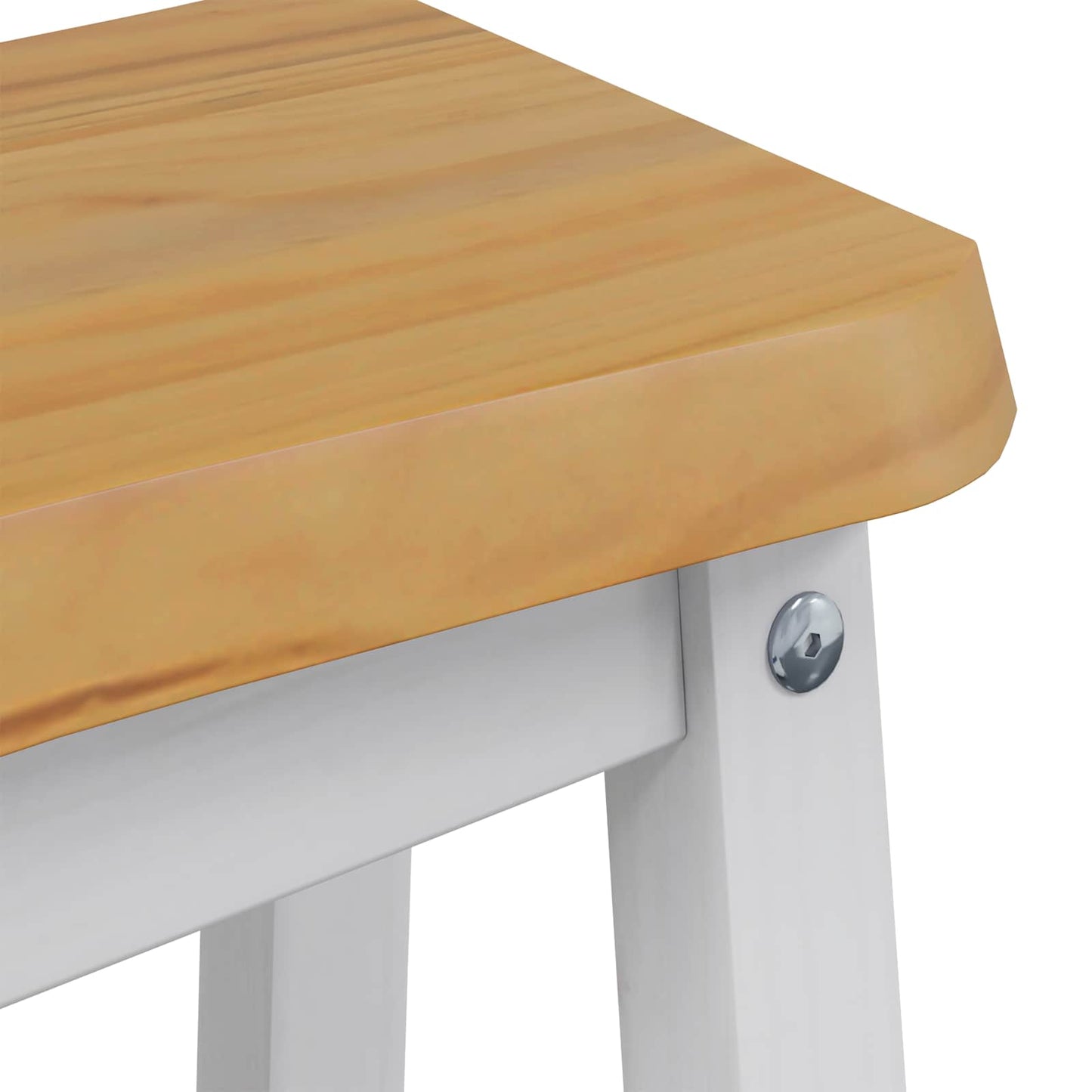 Magas Bárszék EKAI 2 pcs Fehér 40 x 29 x 63 cm Tömör Fenyőfa