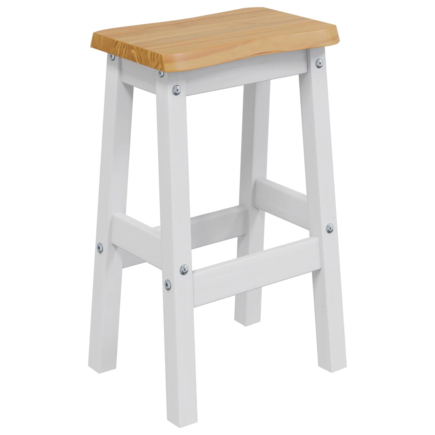 Magas Bárszék EKAI 2 pcs Fehér 40 x 29 x 63 cm Tömör Fenyőfa