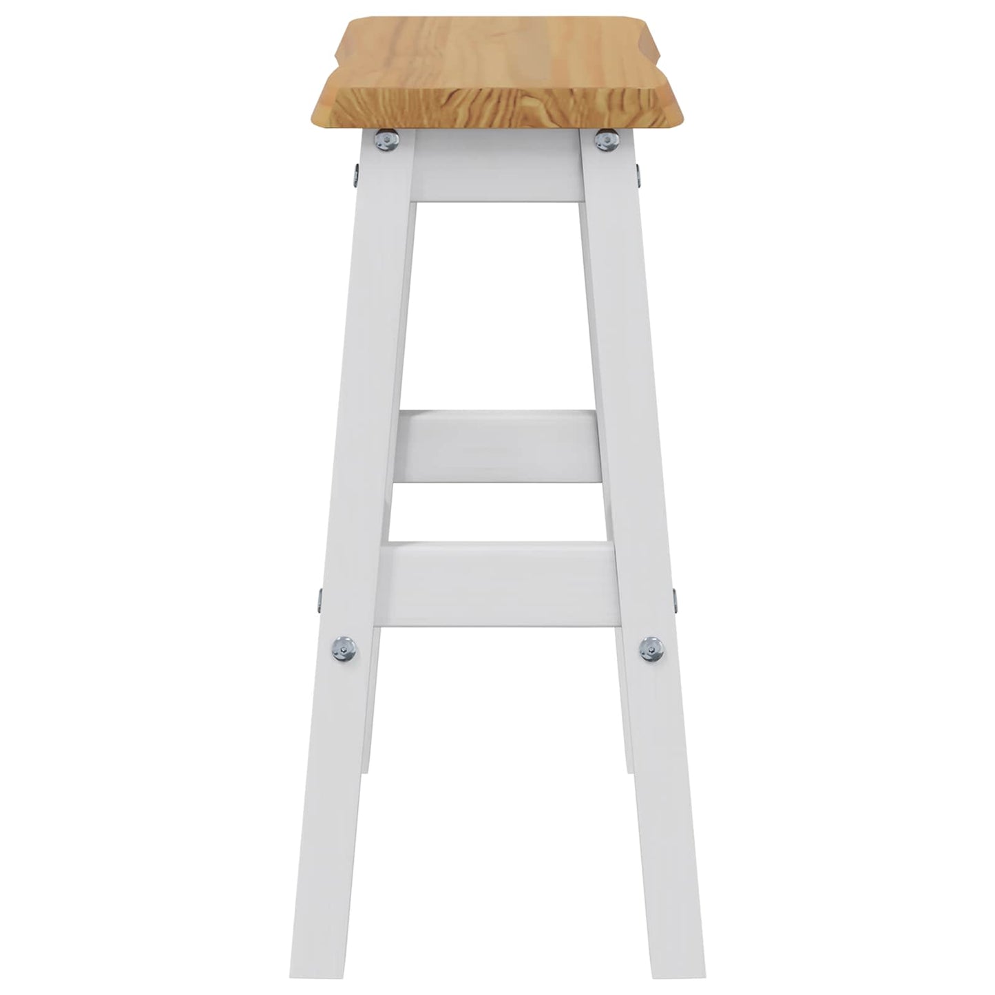 Magas Bárszék EKAI 2 pcs Fehér 40 x 29 x 63 cm Tömör Fenyőfa