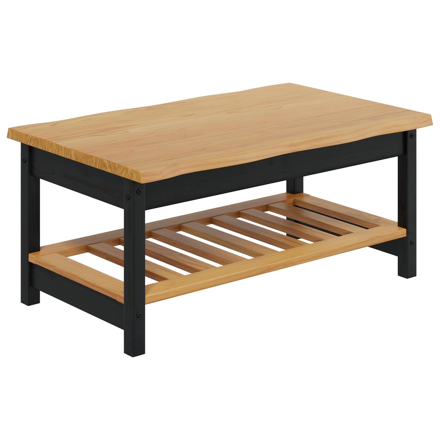 Dohányzóasztal EKAI Fekete 100 x 60 x 45,5 cm Tömör Fenyőfa