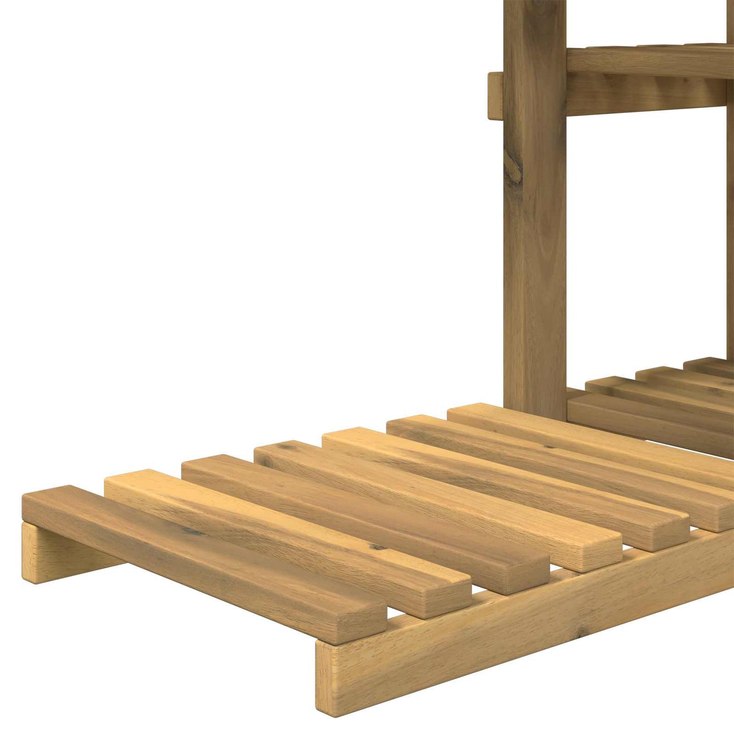 Növényállvány Fehér 93 x 25 x 114,5 cm Tömör Akácfa