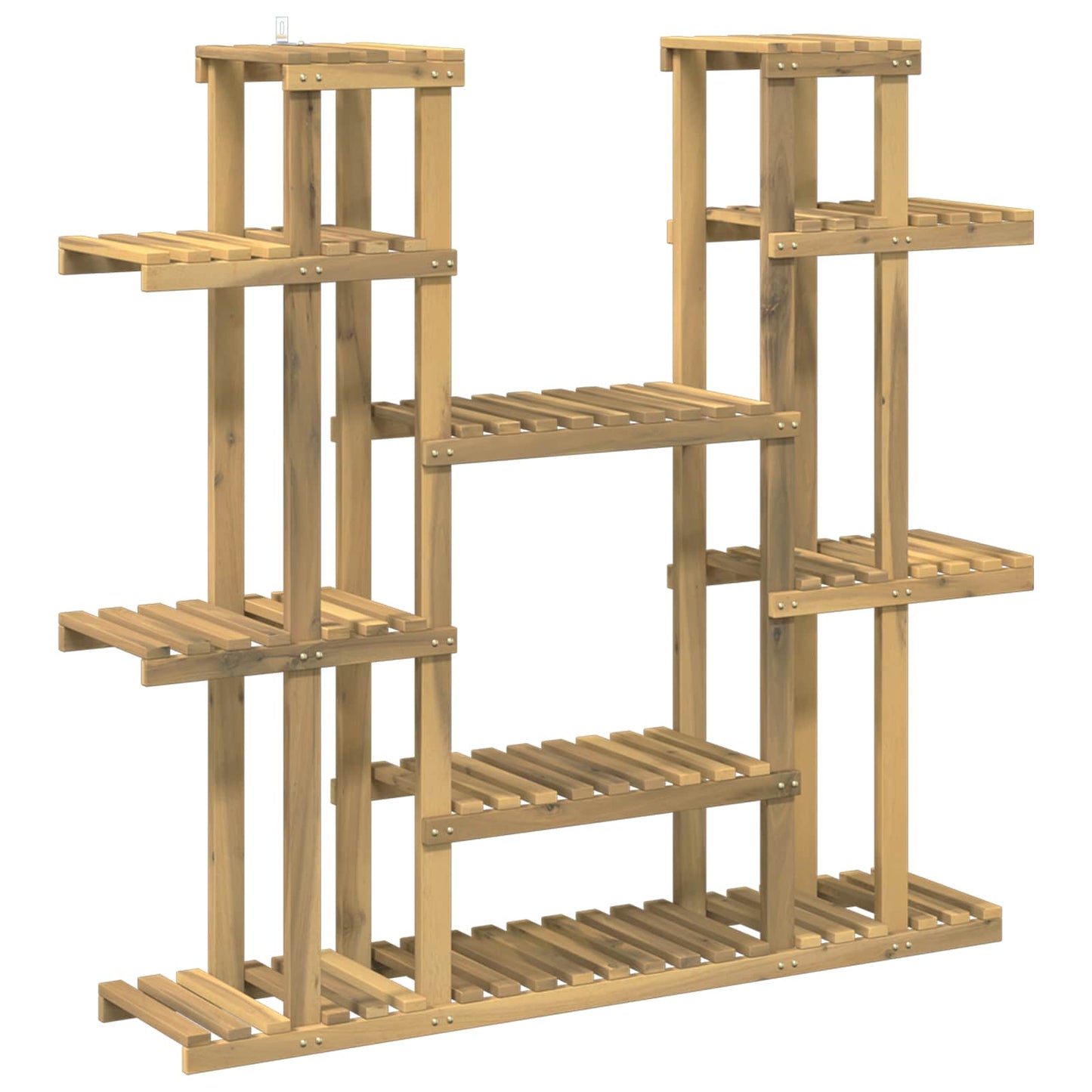 Növényállvány Fehér 123 x 25 x 114,5 cm Tömör Akácfa