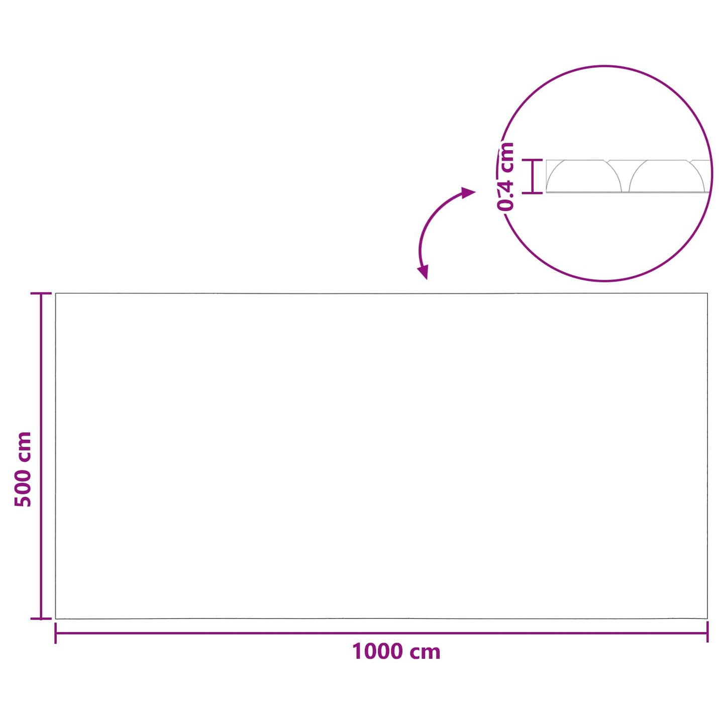 Napenergia Medence Fedél 1000 x 500 cm 110 μm Négyzet PE Fekete