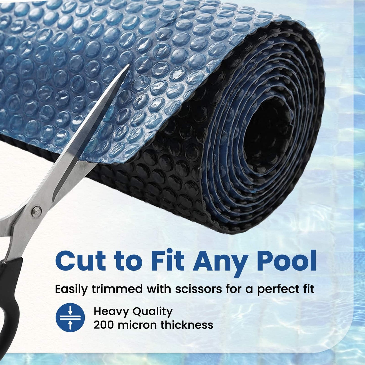 Napelemes Medencetakaró Kiváló Minőség Ø 356 cm 200 μm Kerek PE