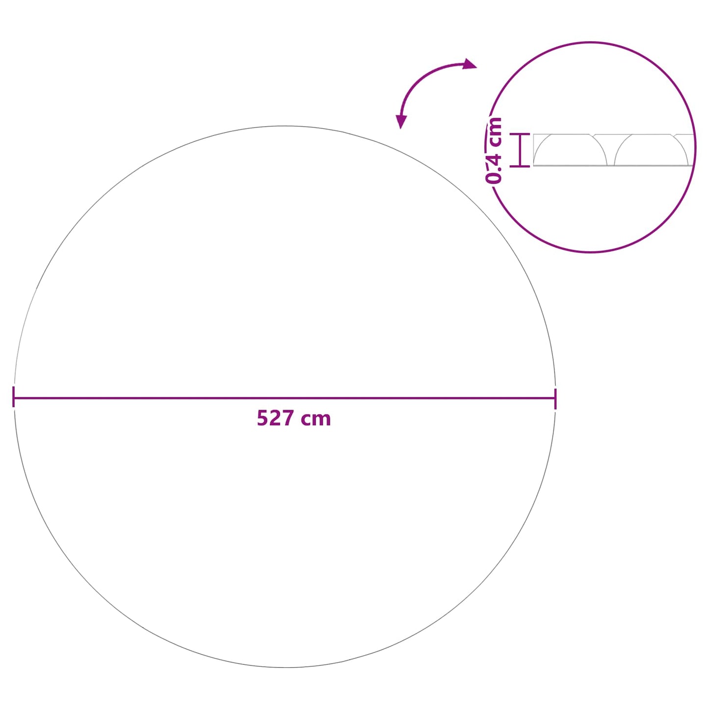 Napenergia Medencefedő Extra Nehéz Ø 527 cm 400 μm Kerek PE Kék