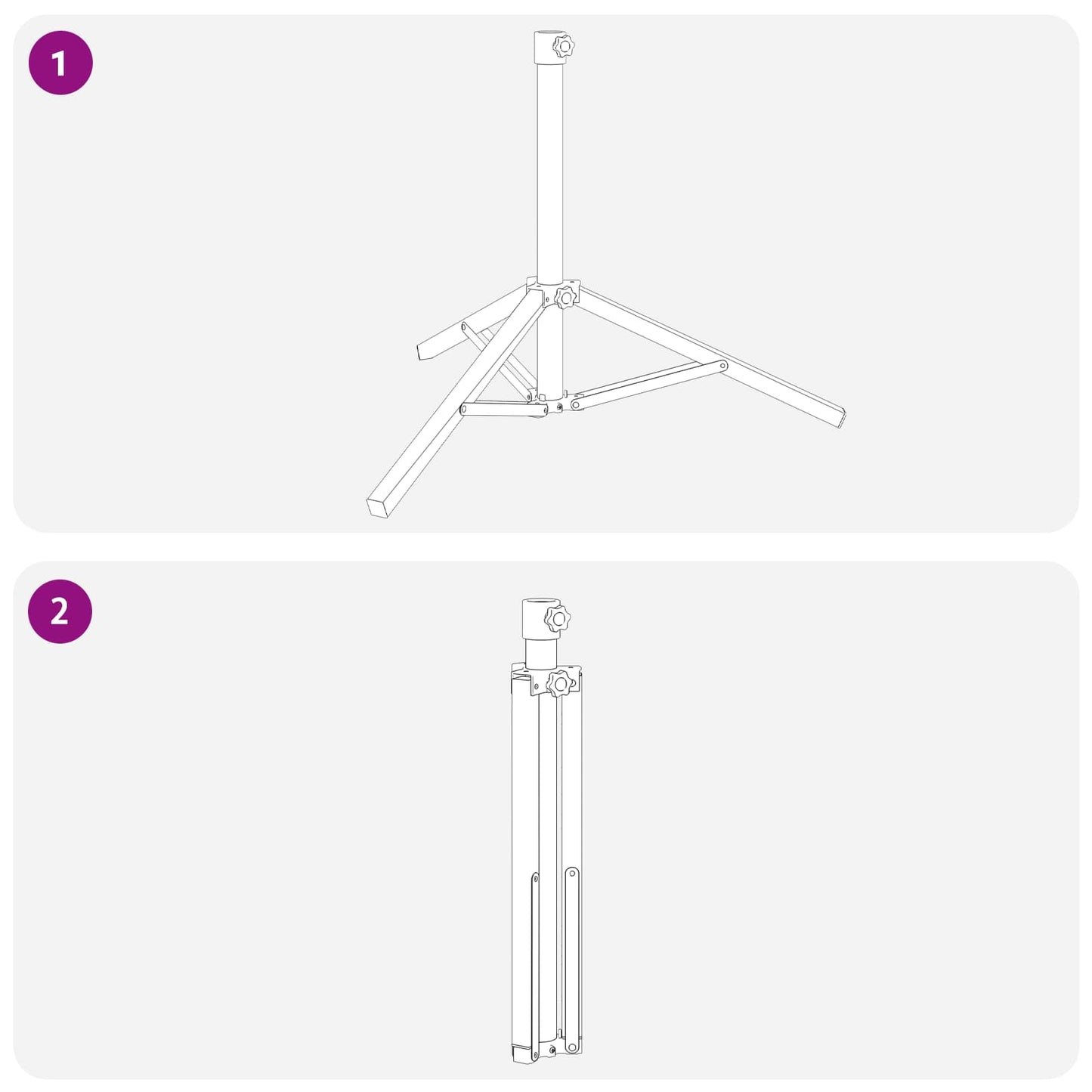 Ernyő állvány Fehér Acél for 25-32 mm Pole