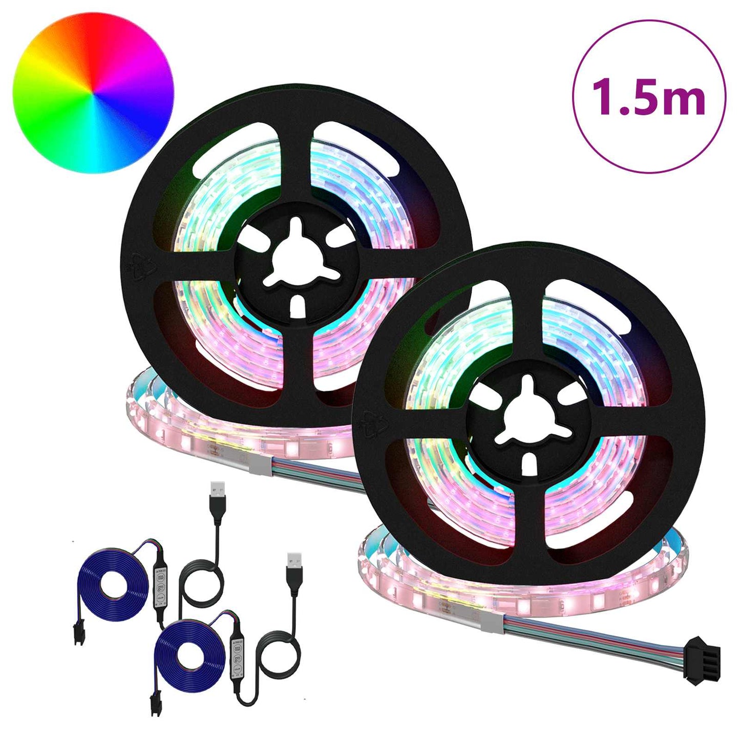 LED szalag 2 pcs Fekete és Átlátszó 750 mm Réz és műanyag