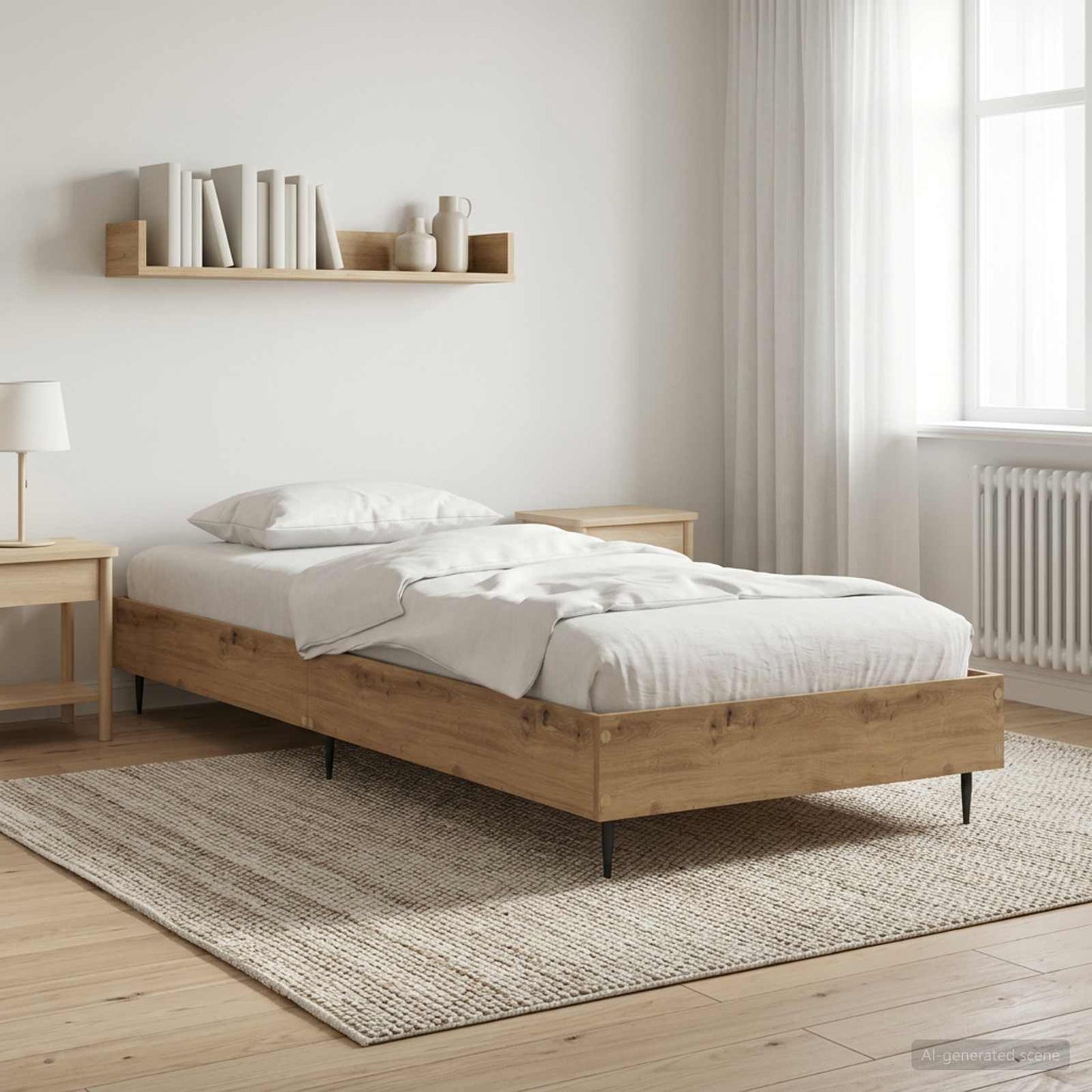 Ágykeret Kézműves Tölgy színű 80 x 200 cm Szerelt Fa