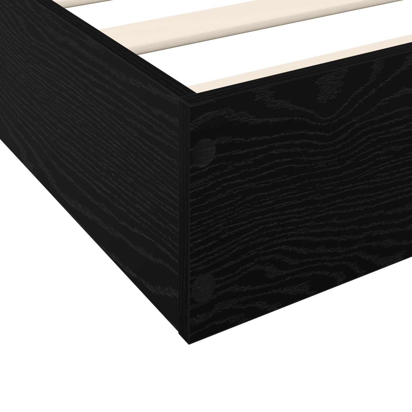 Padlós ágykeret Fekete Tölgy 80 x 200 cm Szerelt Fa