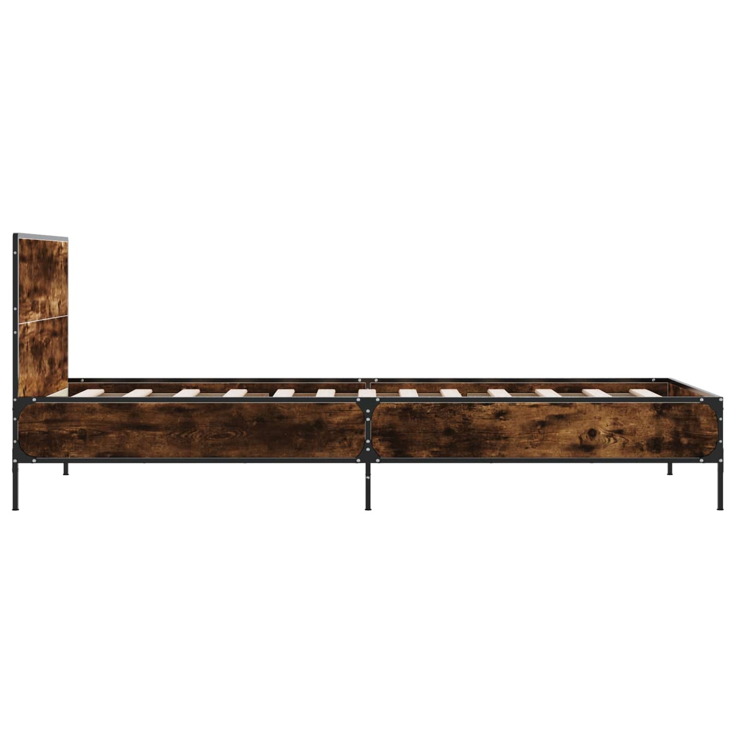 Ágykeret támlával Füstös Tölgy 80 x 200 cm Szerelt Fa