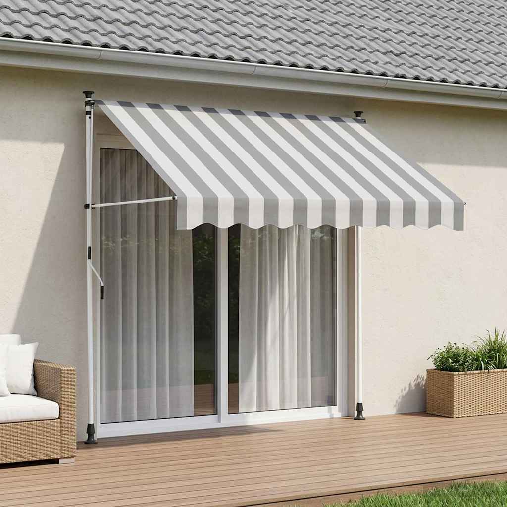 Kézi Retraktálható Napernyő Antracit és Fehér 100 cm
