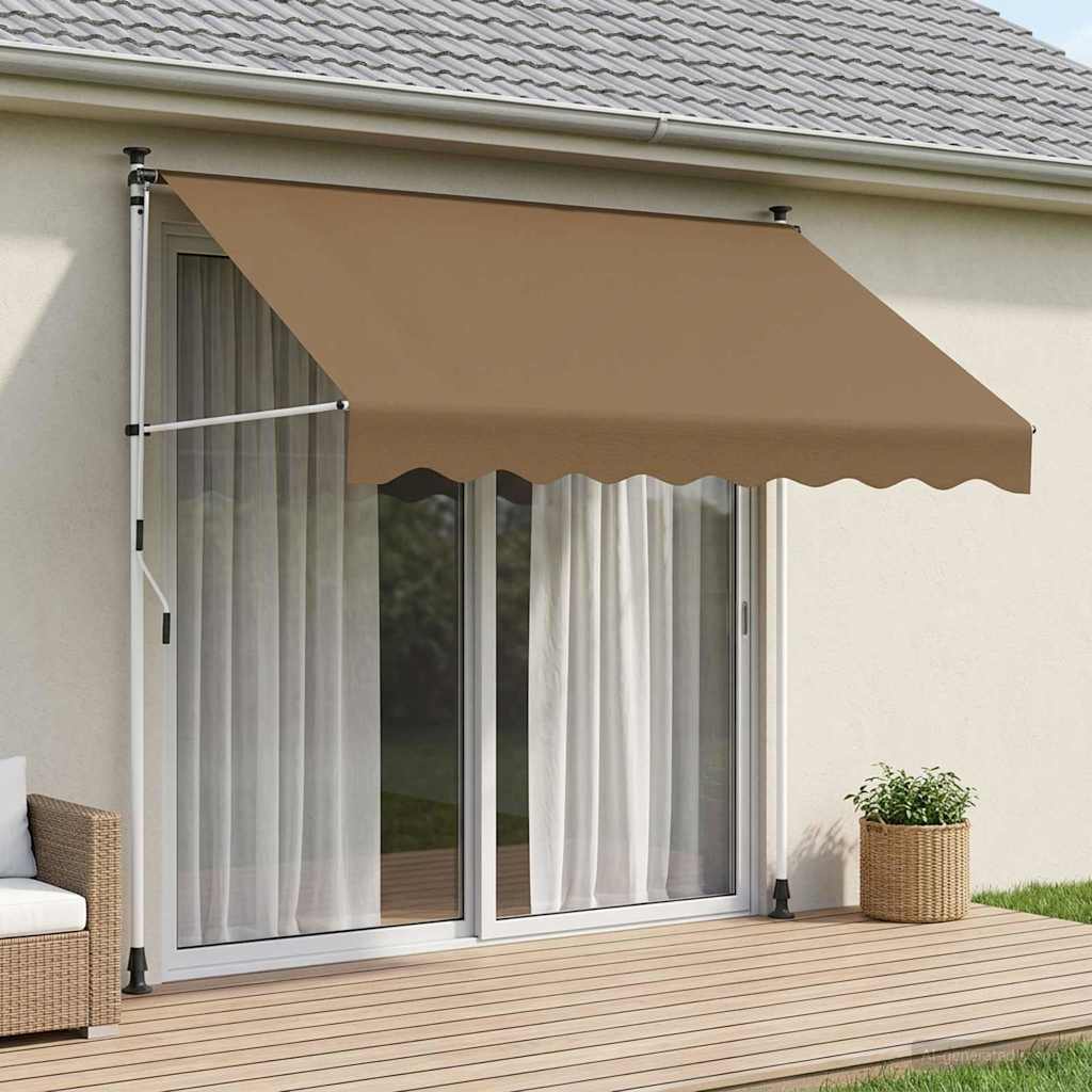 Kézi Retraktálható Napernyő Bézs 350 cm