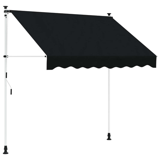 Kézi Retraktálható Napernyő Fekete 100 cm