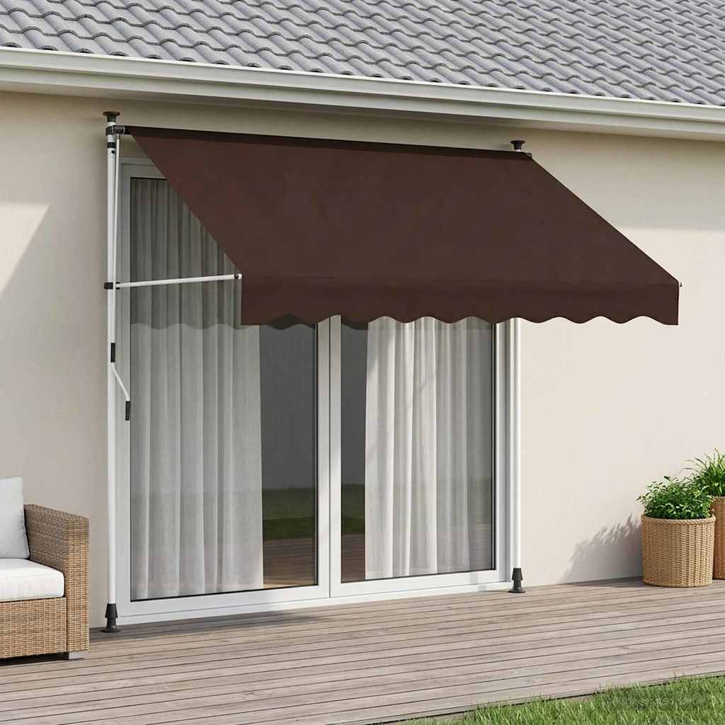 Kézi Retraktálható Napernyő Barna 150 cm