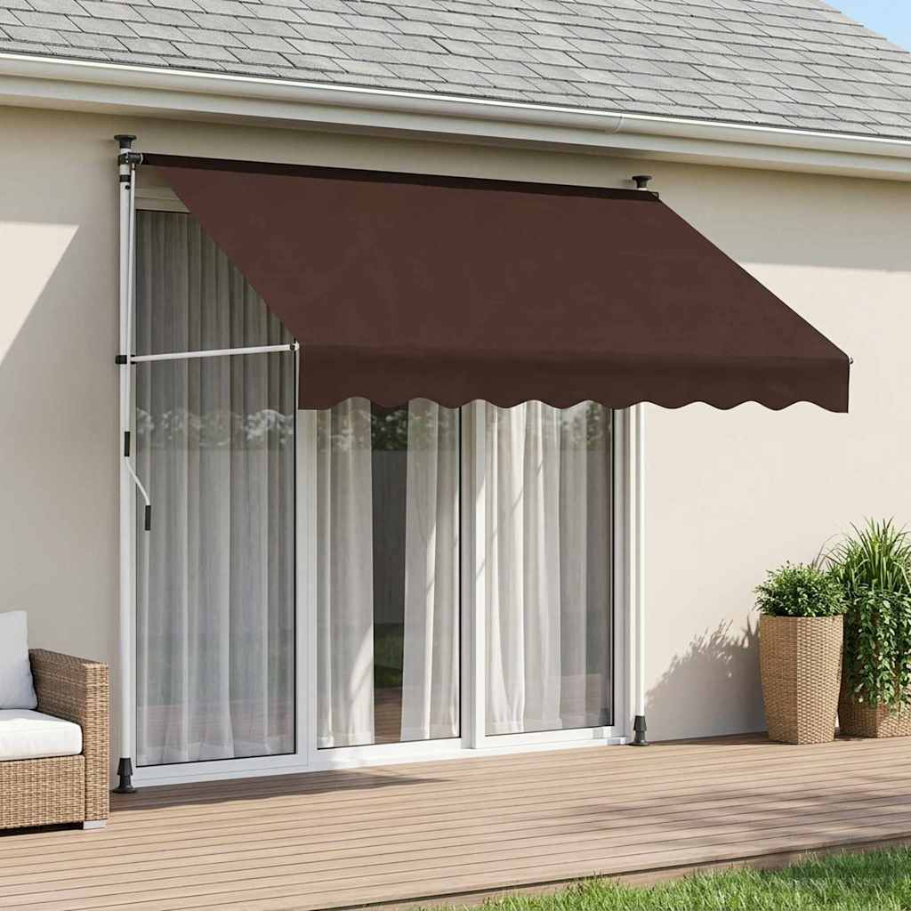 Kézi Retraktálható Napernyő Barna 250 cm