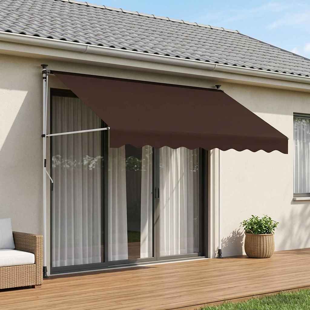 Kézi Retraktálható Napernyő Barna 300 cm